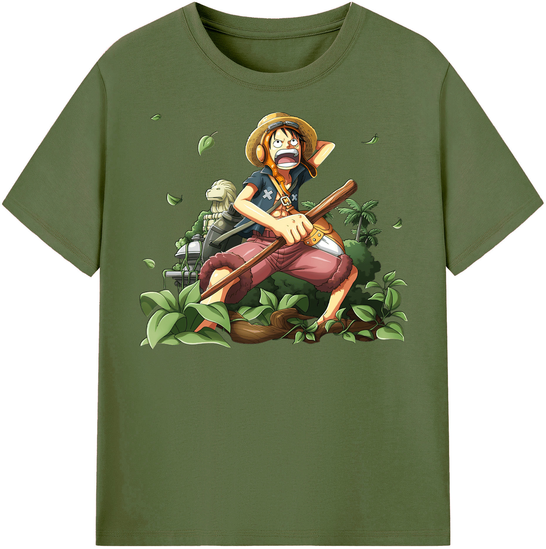 ワンピース モンキー・D・ルフィ ONE PIECE Monkey D. Luffy 綿100％半袖Tシャツ（フロントプリント）